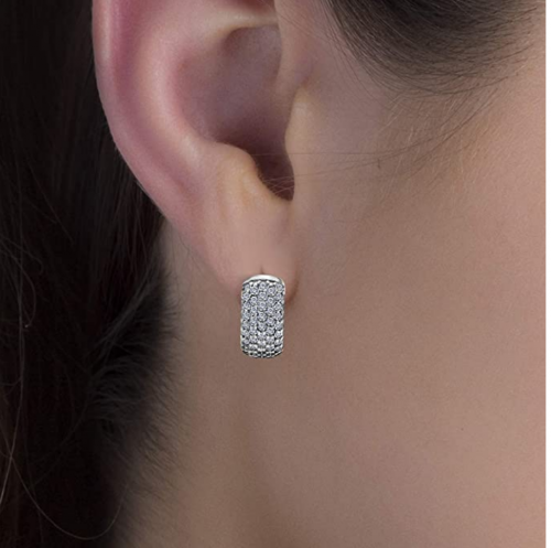 MIA SARINE Cubic Zirconia Pave' Huggies