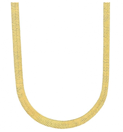 The Bling Factory 14k Gold Plated Herringbone Chain
