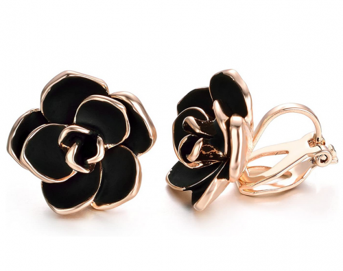 Yoursfs Rose Flower Clip on Earrings for Women Hypoallergenic Non Pierced Clips Earrings