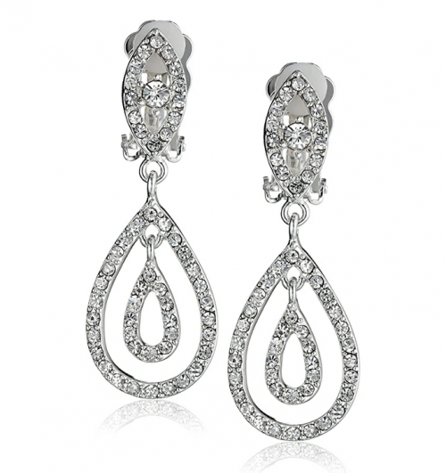 Topwholesalejewel Teardrop Clip-On Earrings