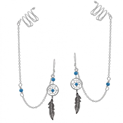 Aeravida Dreamcatcher & Ear Cuff Chain