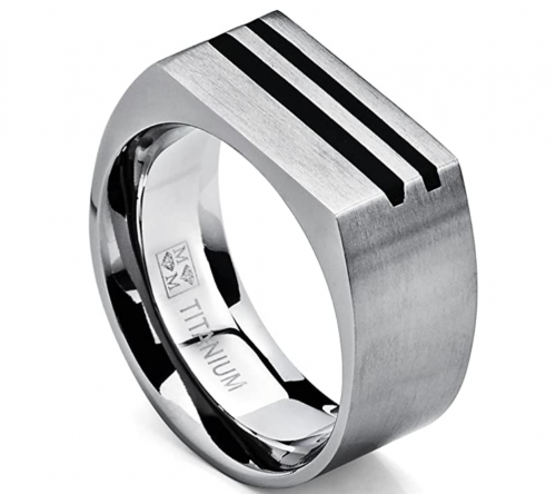 Metal Masters Co. Store Men's Bold Titanium Pinky Ring