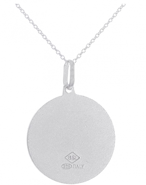 JOTW Sterling Silver "Protect Us" Round Pendant