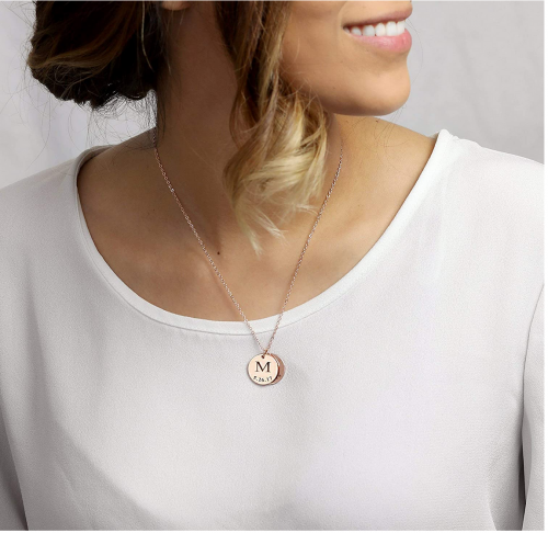 MignonAndMignon Initial Disc Necklace Coin