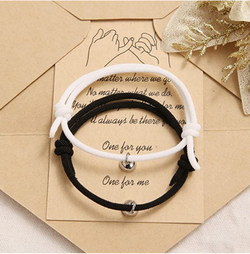 Buy BFF Friendship Gift Bracelets for 2 Best Friends Matching Bracelet for  Mom and Son Daughter Basketball Gifts Bracelet for Women Men Pinky Promise  Bracelets for Couple Besties, Small at Amazon.in