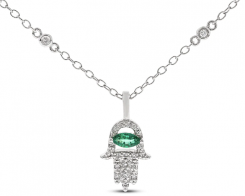 Kay Jewelers Emerald Hamsa Necklace