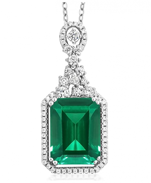 Gem Stone King Simulated Emerald Necklace