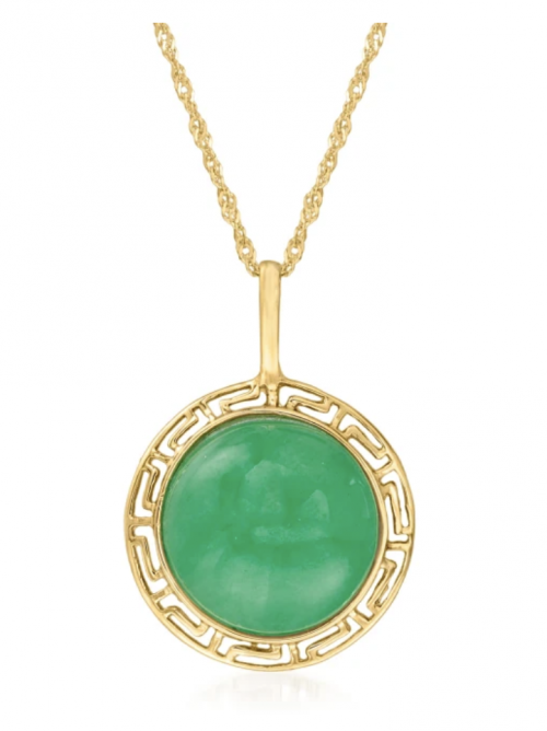 Ross Simons Jade Greek Key Pendant Necklace