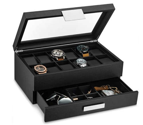 Glenor Co Watch Box with Valet Drawer
