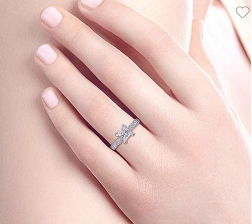 Gabriel & Co. White Gold Princess Cut Diamond Ring