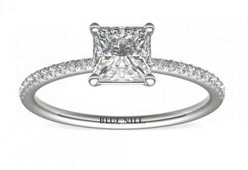 Blue Nile Petite Micropave Diamond Engagement Ring