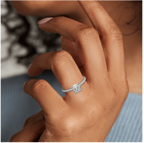 Blue Nile Petite Micropave Diamond Engagement Ring