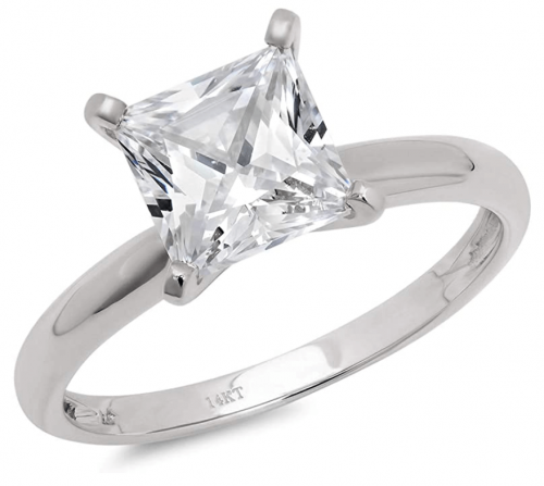 Clara Pucci Princess Cut Simulated Diamond Ring