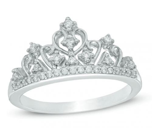 Zales Diamond Tiara Ring in Sterling Silver