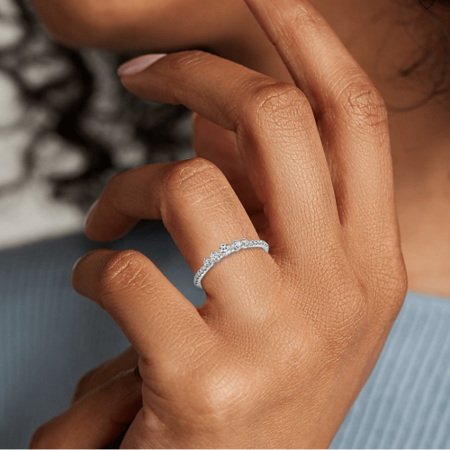 Petite Tiara Diamond Wedding Ring