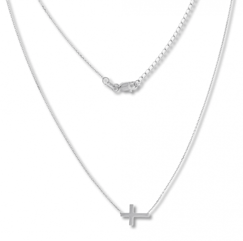 Kay Sideways Cross Necklace 14K White Gold