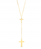 Zales Double Cross "Y" Necklace in 10K Gold