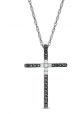 Peoples Jewelers Black and White Diamond Cross Pendant
