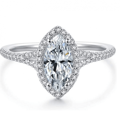 Hafeez Center 1 Carat Marquise Cut Engagement Ring