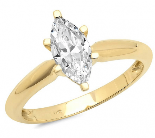 Clara Pucci Marquise Brilliant Cut Solitaire