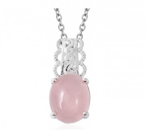 Jewelry Impressions Rose Quartz and Moonstone Pendant