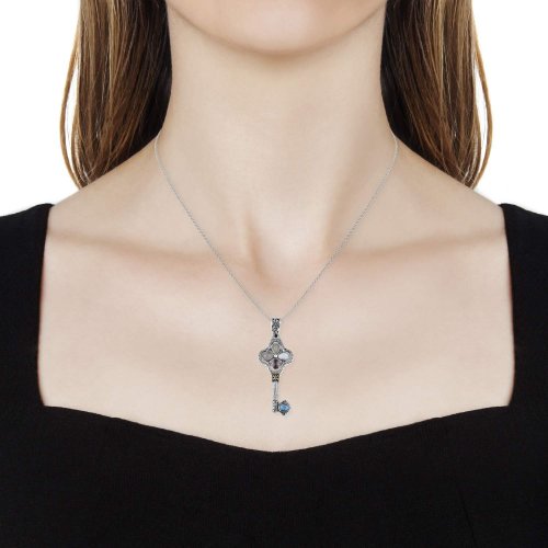Shop LC Delivering Joy Good Lucky Key Chain Pendant Necklace Model