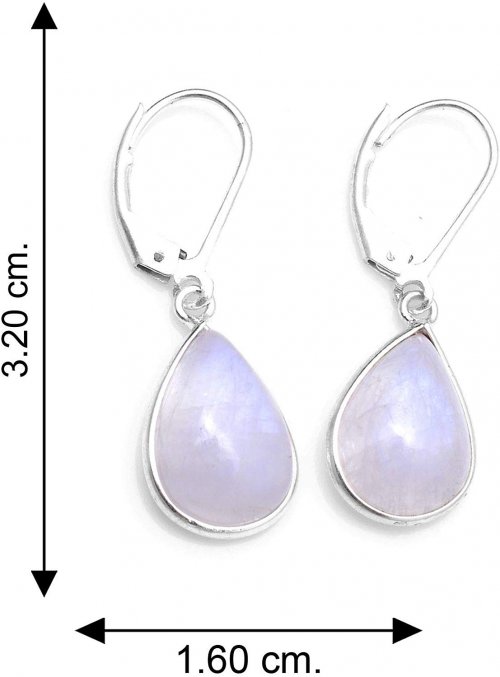 Silver Palace Sterling Silver Natural Gemstone Earrings Size