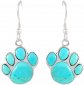  Turquoise Network Dog Paw Earrings