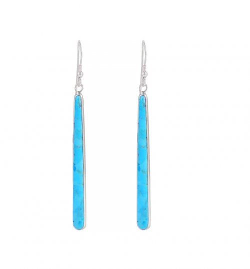 Turquoise Network Earrings in Sterling Silver 