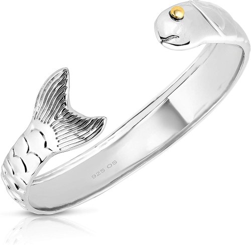 Solid Silver Fish Bracelet