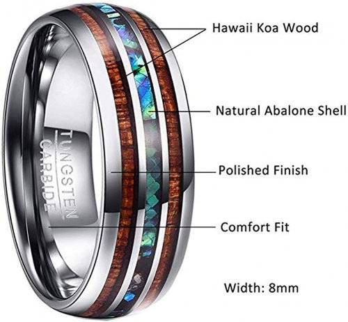 Vakki 8mm Hawaiian Koa Ring Info