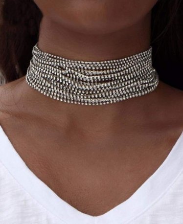 Rhinestone Chokers That Celebs Love Wearing These Days