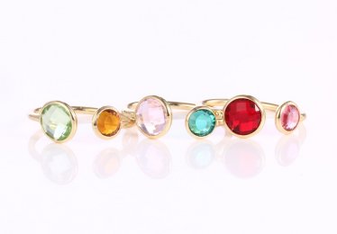A Selection of Stackable Birthstone Rings
