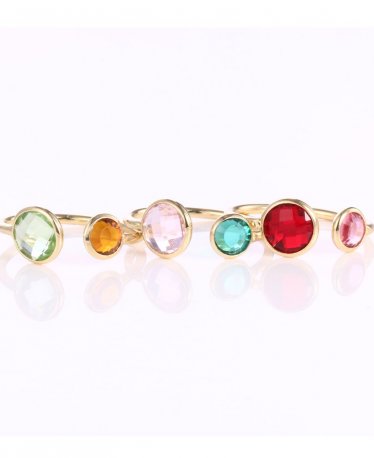 A Selection of Stackable Birthstone Rings